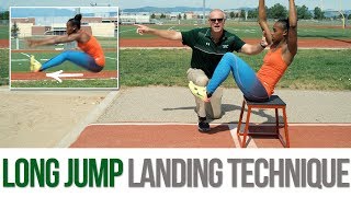 Long Jump  Proper Landing Technique [upl. by Yatnuhs]