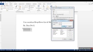 Cara membuat Drop Down List di Microsoft Word 2013 [upl. by Winny986]