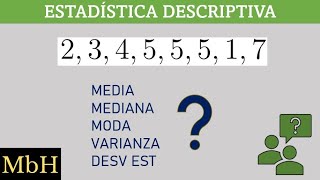 Media aritmética o promedio mediana moda varianza y desviación estándar [upl. by Kihtrak42]