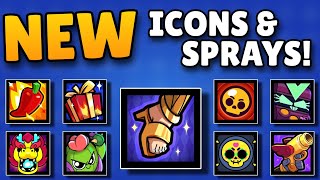 All NEW Profile Icons  Sprays  Brawl Stars Update [upl. by Haisoj283]