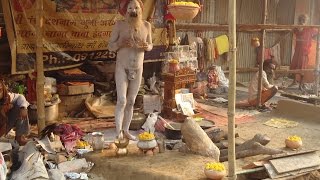 Naga Sadhu at Kolkata Babughat Camp on way to Ganga Sagar Mela 2016 Part 2 [upl. by Neelhsa328]