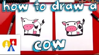 How To Draw A Cartoon Cow [upl. by Lemire]