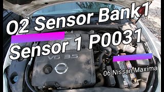 Replacing the Oxygen Sensor Bank 1 Sensor 1 codes P0031 amp P1148 on a 2006 Nissan Maxima 35L V6 [upl. by Ahsiuqram503]