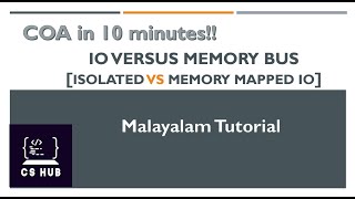 Isolated and Memory Mapped IO  COA Malayalam [upl. by Adiela660]