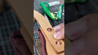 How to use brass rivets leather bag leatherbackpack shortscopper rivet leathercraft diy [upl. by Melena]