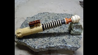 Building Luke Skywalkers ROTJ Lightsaber out of wood [upl. by Naujled]