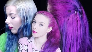 HAARE TÖNEN GEHT SCHIEF Ausgewaschenes BLAU zu PINK LILA OMBRE  VPfashion Ponytail Extensions [upl. by Ilka]