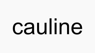 How to pronounce cauline [upl. by Liatrice]