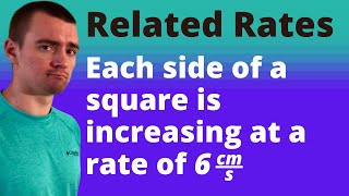 EACH SIDE OF A SQUARE IS INCREASING AT A RATE OF 6 CMS AT WHAT RATE IS THE AREA OF THE SQUARE [upl. by Belia]