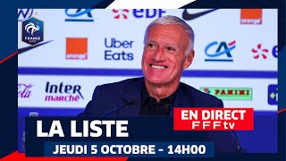 Lannonce de liste pour les matches doctobre 2023 en direct 14h00 I Équipe de France 2023 [upl. by Anialahs]