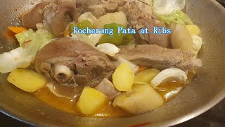 Pocherong Pata at ribs ng baboy  pork pochero [upl. by Kcirdle986]