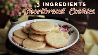 EASY SHORTBREAD RECIPE  3 Ingredients Shortbread Cookies [upl. by Ronni]