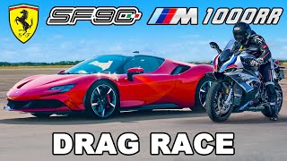 Fastest Ferrari v Fastest BMW Superbike DRAG RACE [upl. by Philemon303]