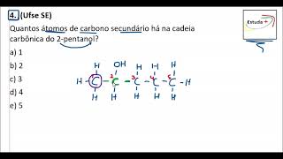 Quantos átomos de carbono secundário há na cadeia carbônica do 2pentanol [upl. by Alym]