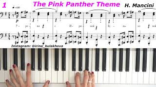 РОЗОВАЯ ПАНТЕРА на пианино Ноты The Pink Panther Theme Easy Piano Tutorial Sheet Music How to play [upl. by Ralyks]