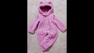 🐻🧸🥰👶 enterito  mameluco  pelele con capucha para bebe a dos agujas PRIMERA PARTE 🐻🧸🥰👶 [upl. by Snej133]