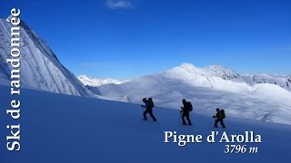 Ski de randonnée  Pigne dArolla 3796 m cabane des Dix Vignette col de lEveque [upl. by Klute]