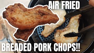 Cooking BREADED PORK CHOP IN AIR FRYER  Air Fryer Recipes  Millennial Girlfriend [upl. by Noswal391]