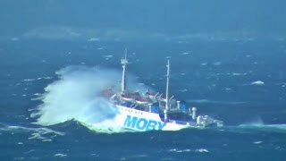 TRAGHETTO CONTROVENTO ferry upwind during a sea storm [upl. by Bondon]