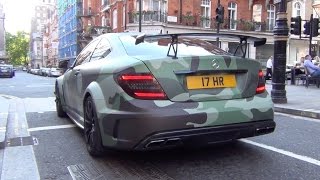 Camo Mercedes C63 Black Series wIPE  Brutal Sounds [upl. by Assirac334]