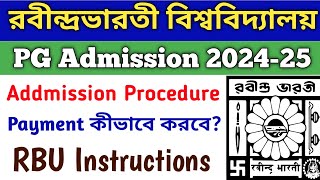 Rabindra Bharati University pg final merit list 2024instructions for addmissionRBU [upl. by Carey]