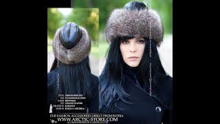 Ambassador hat  Canadian raccoon fur black leather top [upl. by Hodgkinson]