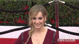 Joanne Froggatt arrives at the 2016 SAG Awards [upl. by Nnayar]