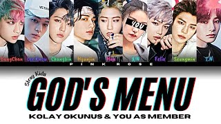 Karaoke Stray Kids Gods Menu Kolay Okunuş  You As Member  9 Members [upl. by Haggar]