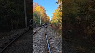 Fall rail bike ride  Seashore Trolley Museum Kennebunkport Maine nature railbike [upl. by Enyawad736]