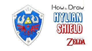 How to Draw the Hylian Shield from The Legend of Zelda [upl. by Walston320]