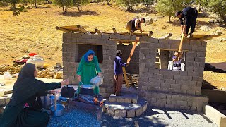 🔨📍Family Home Project Building a Roof and Cooking Traditional Ash🥣🫕 [upl. by Ttoille]