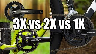 3x vs 2x vs 1x Crankset  Which Is Best  Shimano MTB 3x vs 2x vs 1x Drivetrain  Cycle Rider Roy [upl. by Padegs362]