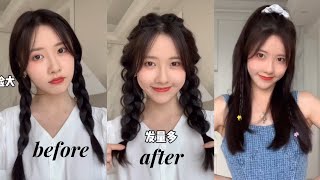 Easy Hairstyle Tutorial Worth Trying  School Hairstyle Korean style for girl [upl. by Auqinihs]