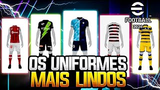 TOP 15 UNIFORMES MAIS BONITOS DO EFOOTBALL 2024 MOBILE [upl. by Trakas]