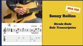 Strode Rode  Sonny Rollins Solo Transcription with TAB [upl. by Chilton507]