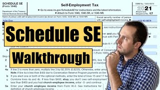 IRS Form 1040 Schedule SE Walkthrough [upl. by Aleta]