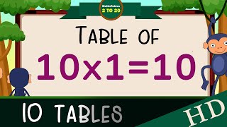 10x110 Multiplication Table of Ten 10 Tables Song Multiplication Time of tables  MathsTables [upl. by Eniamrahc]