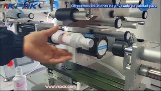 Máquina etiquetadora semiautomática de botellas ovaladas VKT805 [upl. by Quintin]