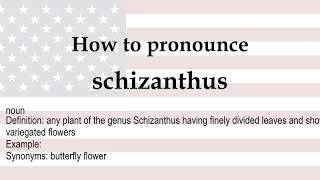 How to pronounce schizanthus  meaning [upl. by Rede]