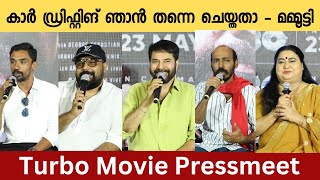 Turbo Movie Pressmeet  Mammootty  Raj B Shetty  Vysakh  Anjana Jayaprakash  Shabareesh [upl. by Lonnard]