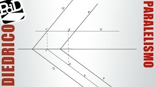 Plano paralelo a un plano oblicuo conteniendo un punto Sistema Diédrico [upl. by Dric]