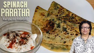 Spinach Paratha  Palak Paratha  Palak Masala Paratha  Punjabi Palak Paratha by Manjula [upl. by Esineg]