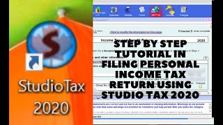 Step by Step Guide in Filing Income Tax Return using Studio Tax 2020  Ontario Canada [upl. by Esimorp]