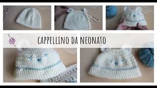 Cappellino da neonato a Uncinetto  Tutorial [upl. by Lorak]