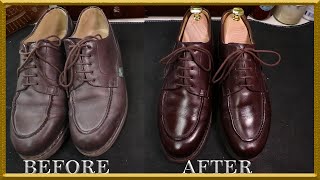 ASMR Clean amp restore PARABOOT chambord burgundy color VeTiVeR [upl. by Rolo653]