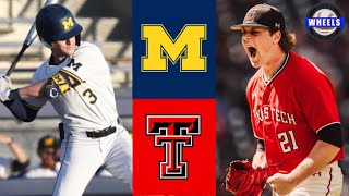 Michigan vs 24 Texas Tech Highlights  Shriners College Classic  2023 College Baseball [upl. by Aicnelav393]