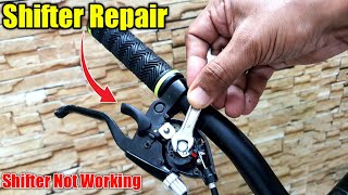 How To Repair Shimano Gear Shifter  Bicycle Gear Repair  MTB Shifter not working [upl. by Enelrihs]