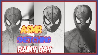 How To Draw SpiderMan Step by Step ASMR Relaxing Rainy Day No Talking [upl. by Selrac]