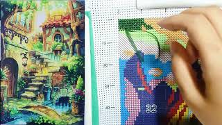 FLOSSTUBE 51 Stitch With Me  Dream Bridge  cross stitch kit  십자수 킷  9ct  stitch ASMR [upl. by Irret]