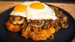 Bauernschnitzel mit Spiegelei  Rustikal und lecker 🤤 [upl. by Chilson]